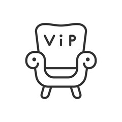 VIP seat, linear icon. Armchair. Line with editable stroke