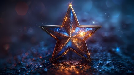 A realistic star icon on a solid background