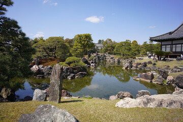 Fototapeta na wymiar 日本の京都　有名な二条城の春の風景