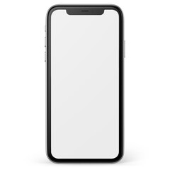 Mobile phone mockup 3D Rendering on white background