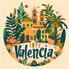 Obraz premium Minimalist Illustration of Valencia