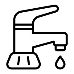 Faucet Vector Line Icon Design