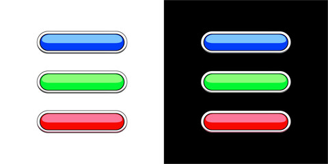 Blue green red  Rounded Button