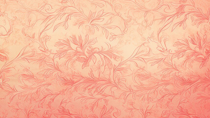 scarlet background, red with barely noticeable floral ornament, surface, wall vintage blurred with copy space - 792723733