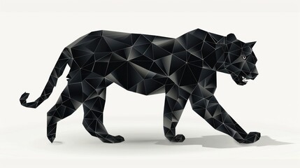 panther. Wild cat silhouette. AI generated