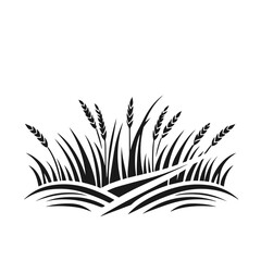 Grass vector silhouette isolated on white background