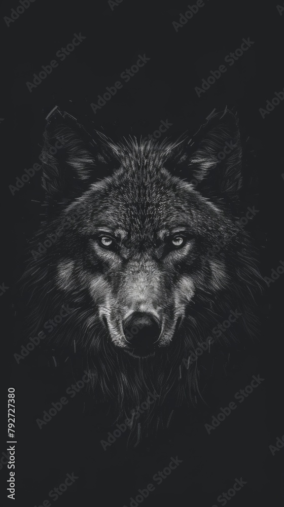 Wall mural a cool amazing wolf illustration background for wallpaper in hd