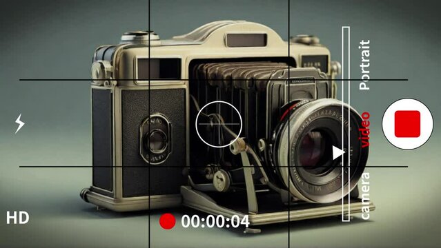 camera with vintage style recording screen mode