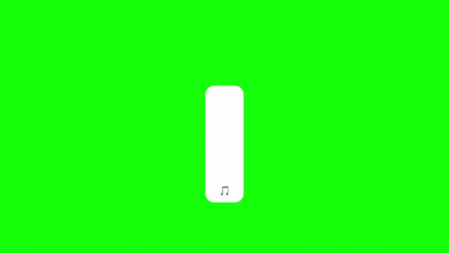 Mobile Volume up Slider Bar animation Green screen. 