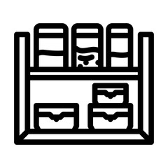 food storage containers restaurant equipment line icon vector. food storage containers restaurant equipment sign. isolated contour symbol black illustration
