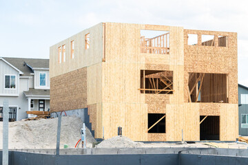 Suburban Single-Family House Construction: Foundation Stage Progress - 792730190