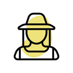 Female Farmer vector icon