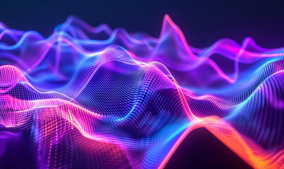 Spettro sonoro sotto forma di onda cybernetica, che rappresenta il flusso. - obrazy, fototapety, plakaty