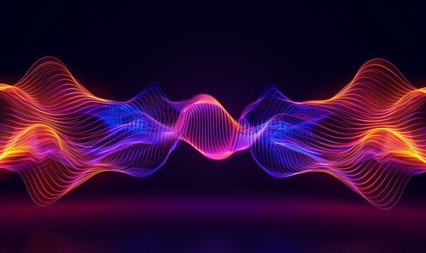 Spettro sonoro sotto forma di onda cybernetica, che rappresenta il flusso.