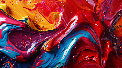 oil paint background featuring dynamic swirls and splashes of vibrant colors reminiscent of a lively carnival atmosphere.