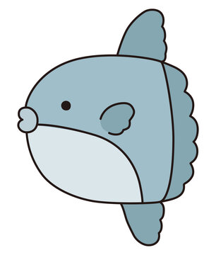 recommend clip art: かわいいマンボウのベクターイラスト。アイコン、海、水族館、魚