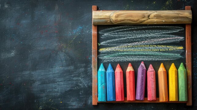 Creative Space with Love and Colorful Pencils