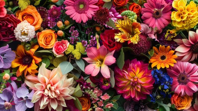 A close-up photo of a bouquet of flowers on Mother's Day.