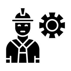 Engineer glyph icon
