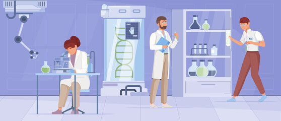 Biotechnology illustration in flat design