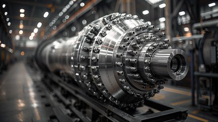 Large gas turbine. Concept of industrialization and machinery.