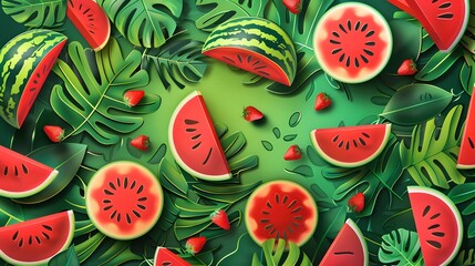 Watermelon, decorative painting