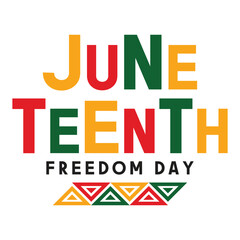Juneteenth Independence Day. Freedom or Emancipation day. Annual American holiday, celebrating freedom in June 19. African-American history and heritage.