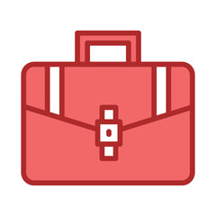Briefcase red line filled icon