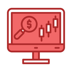 Stock Market red line filled icon