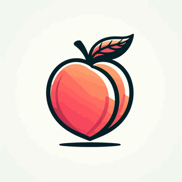 Peach silhouette vector illustration White Background