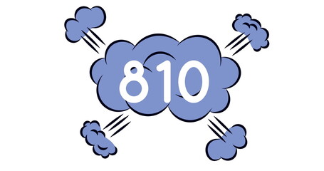 Image of numbers and cloud icons over white background