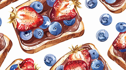 Healthy fresh food concept. Sweet Toasts with chocola
