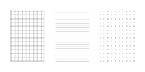 Set of grids graphic notebook sheet editable stroke. Vector