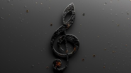 A stylish music note icon on a solid gray background