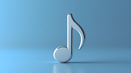 A stylish music note icon on a solid gray background