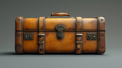 A stylish suitcase icon on a solid gray background