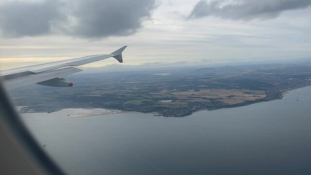 British airways flying over scotland window view