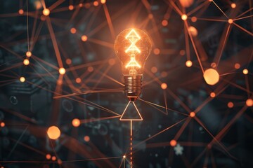 Innovation and Connectivity Concept with Glowing Light Bulb - Generative AI - 792743329