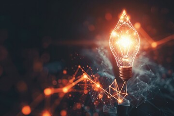 Innovation and Connectivity Concept with Glowing Light Bulb - Generative AI - 792743362