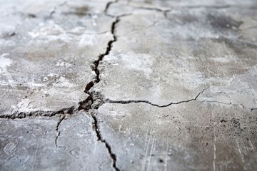 Close-Up of Cracked Concrete Texture - Marks of Time and Use - Generative AI - 792743505