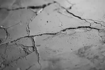 Close-Up of Cracked Concrete Texture - Marks of Time and Use - Generative AI - 792743523