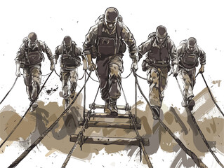 Animated Obstacle Course Endurance Building for Combat: Recruits' Limitless Determination