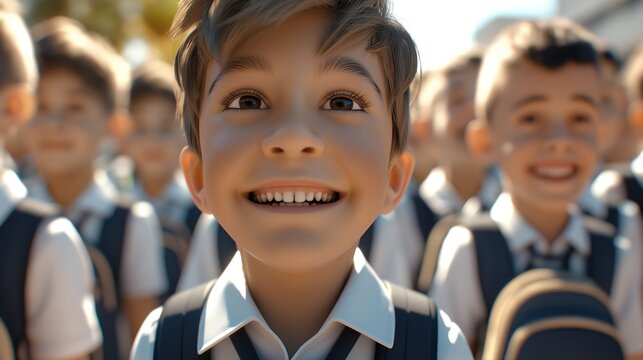 Group of Young Boys Standing Together