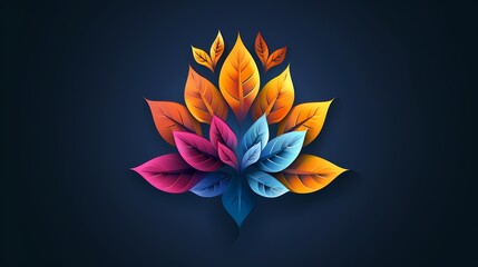 A vibrant nature-inspired logo design icon on a solid background