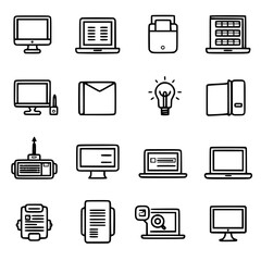 office icon, office icons, icon, vector, set, document, book, business, symbol, icons, file icon, sign, paper, office, computer, web, folder, silhouette, black, design, internet, illustration, pen