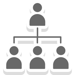 People Icon in Sticker Style