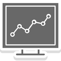 Graph Icon in Sticker Style