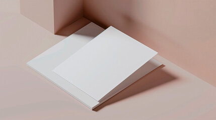 a blank white and empty paper for mockups, templates and layout designs