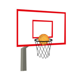 Panneau de baskett ball avec ballon à l'intérieur du panier - 792753109