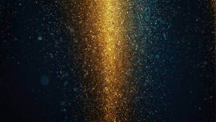 midnight blue golden wave light bright glitter background from Generative AI